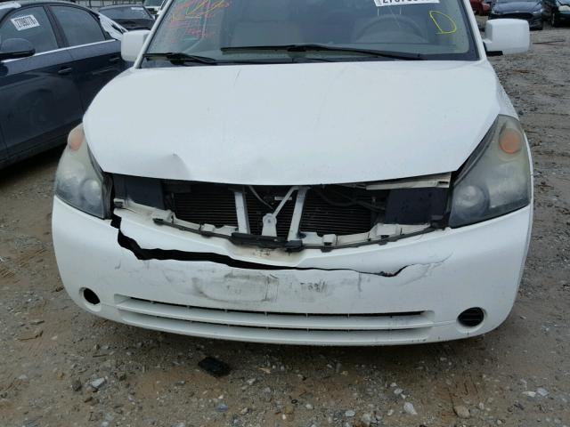 5N1BV28U07N101805 - 2007 NISSAN QUEST S WHITE photo 9