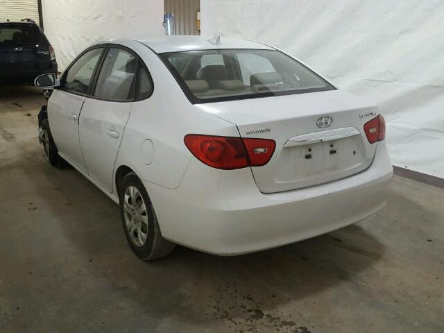 KMHDU4AD2AU890313 - 2010 HYUNDAI ELANTRA BL WHITE photo 3