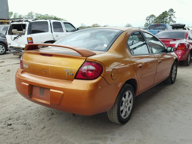 1B3ES56C45D161001 - 2005 DODGE NEON SXT ORANGE photo 4