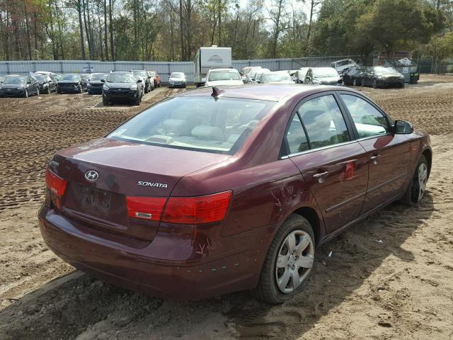 5NPET46C19H444817 - 2009 HYUNDAI SONATA GLS MAROON photo 4