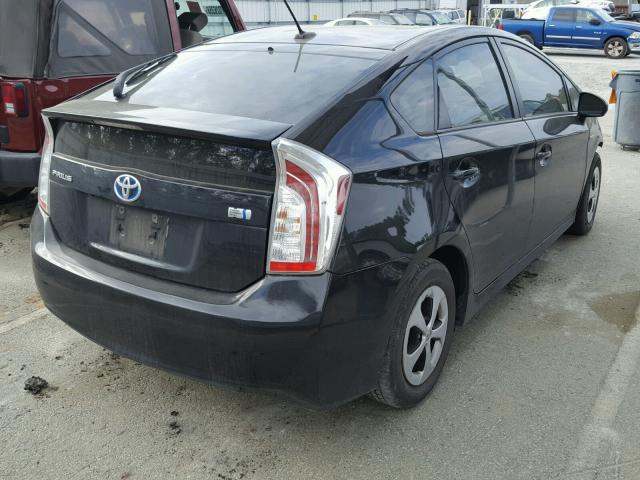 JTDKN3DU9C1606338 - 2012 TOYOTA PRIUS BLACK photo 4