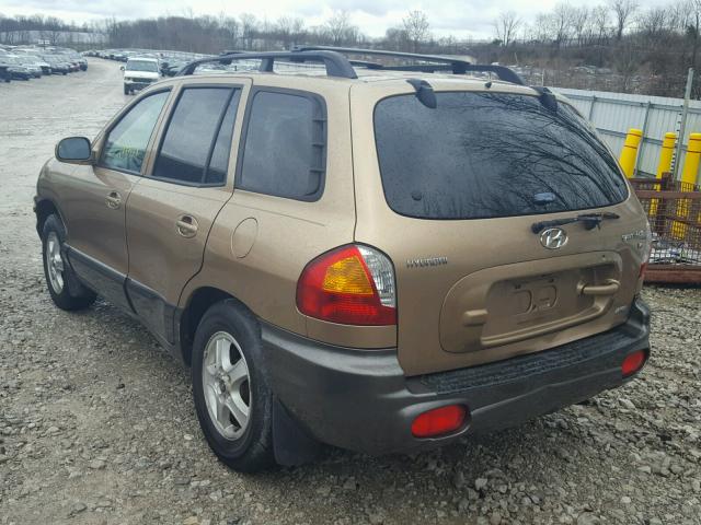 KM8SC73D72U308989 - 2002 HYUNDAI SANTA FE G GOLD photo 3