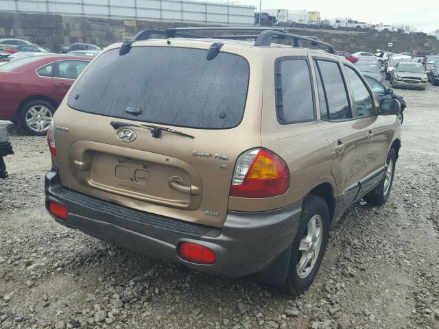 KM8SC73D72U308989 - 2002 HYUNDAI SANTA FE G GOLD photo 4