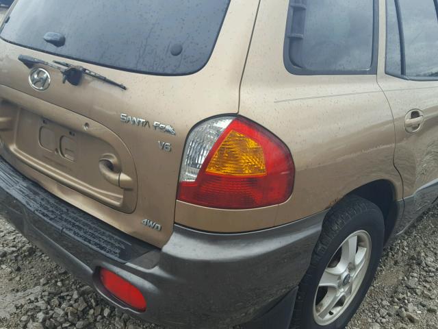 KM8SC73D72U308989 - 2002 HYUNDAI SANTA FE G GOLD photo 9