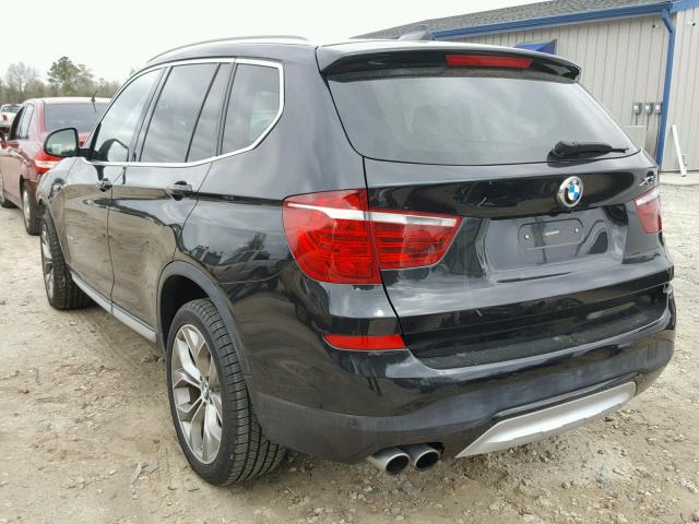 5UXWX9C53G0D78245 - 2016 BMW X3 XDRIVE2 BLACK photo 3