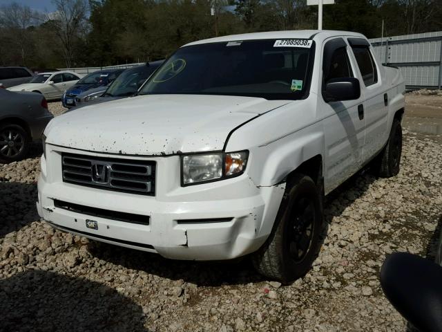 2HJYK16236H524240 - 2006 HONDA RIDGELINE WHITE photo 2