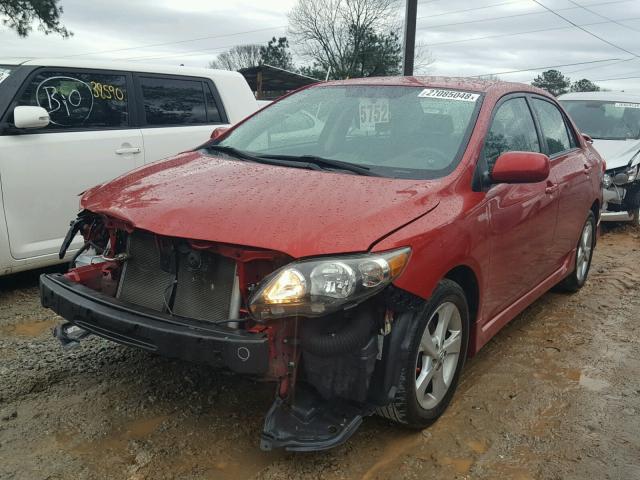 2T1BU4EE1CC769156 - 2012 TOYOTA COROLLA BA RED photo 2