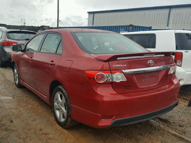 2T1BU4EE1CC769156 - 2012 TOYOTA COROLLA BA RED photo 3