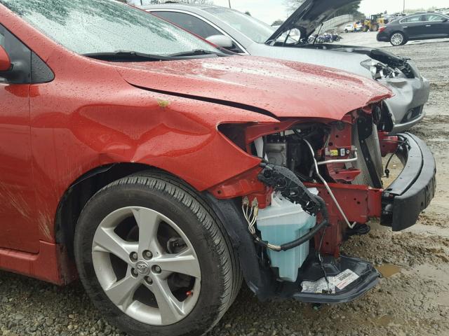 2T1BU4EE1CC769156 - 2012 TOYOTA COROLLA BA RED photo 9