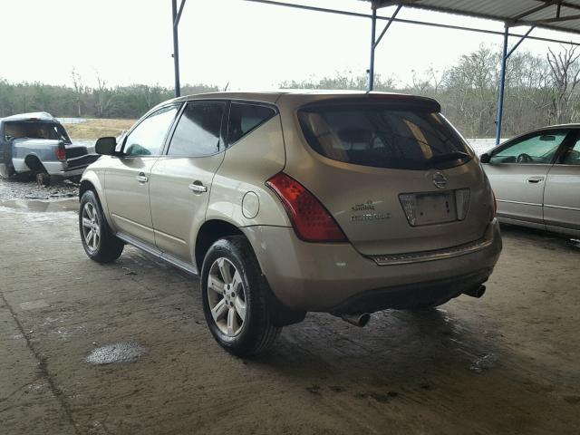 JN8AZ08T37W528717 - 2007 NISSAN MURANO SL GOLD photo 3