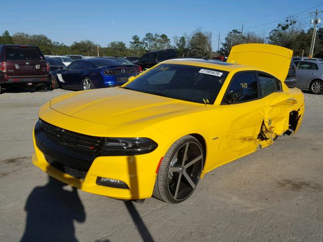 2C3CDXCT4HH520505 - 2017 DODGE CHARGER R/ YELLOW photo 2