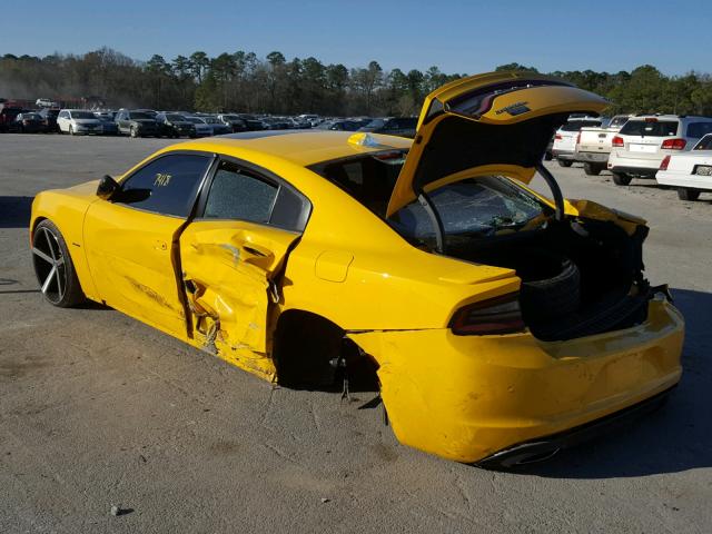 2C3CDXCT4HH520505 - 2017 DODGE CHARGER R/ YELLOW photo 3