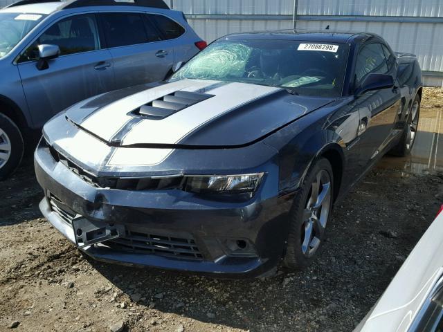 2G1FT1EW2E9274097 - 2014 CHEVROLET CAMARO 2SS BLUE photo 2