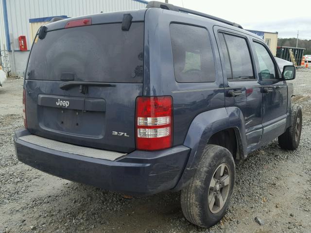 1J8GP28K28W227932 - 2008 JEEP LIBERTY SP BLUE photo 4