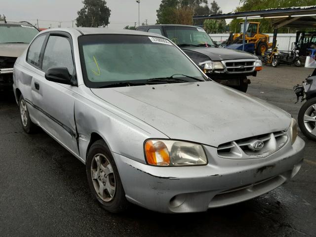 KMHCF35G82U170472 - 2002 HYUNDAI ACCENT L SILVER photo 1