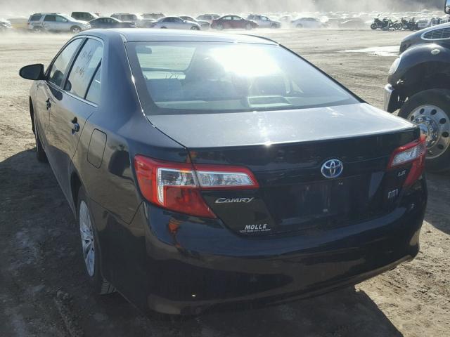 4T1BD1FK3DU066497 - 2013 TOYOTA CAMRY HYBR BLACK photo 3