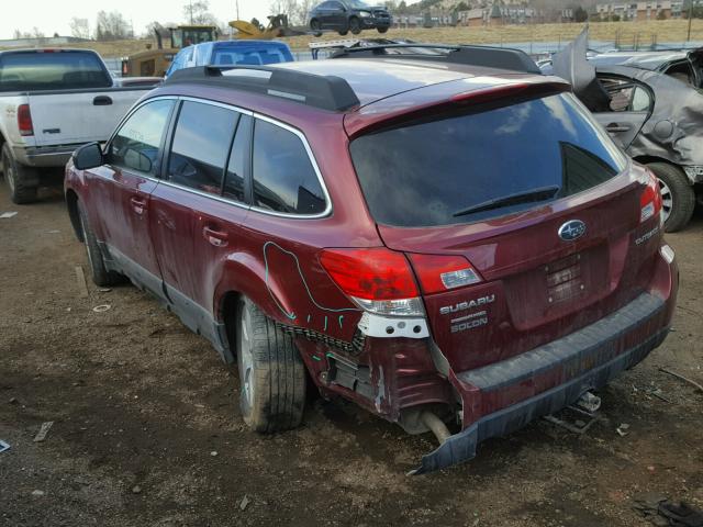 4S4BRCCC7C3235483 - 2012 SUBARU OUTBACK 2. RED photo 3