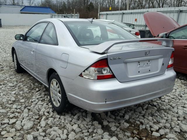 1HGEM22535L012875 - 2005 HONDA CIVIC LX SILVER photo 3