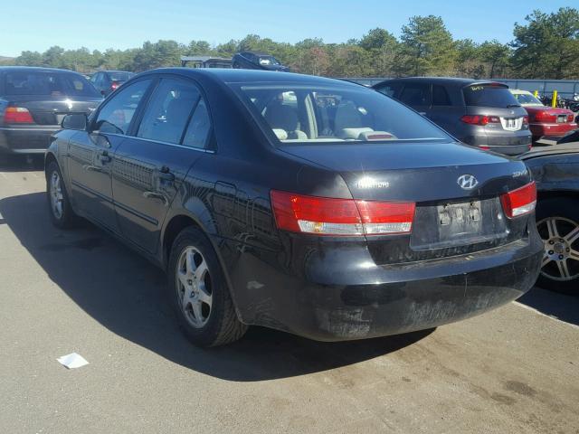 KMHEU46C46A109370 - 2006 HYUNDAI SONATA GLS BLACK photo 3