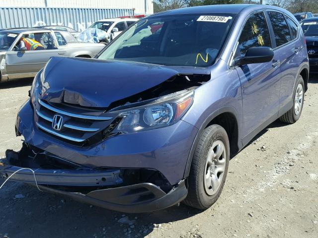 3CZRM3H38EG709462 - 2014 HONDA CR-V LX BLUE photo 2