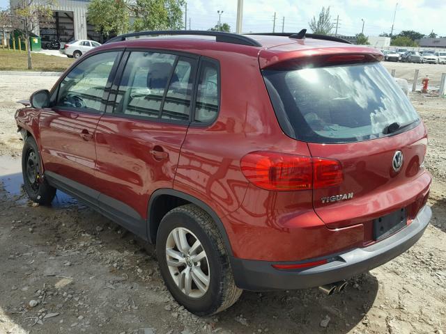 WVGAV7AX3FW106096 - 2015 VOLKSWAGEN TIGUAN S RED photo 3