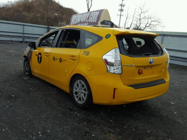 JTDZN3EU2EJ014991 - 2014 TOYOTA PRIUS V YELLOW photo 3