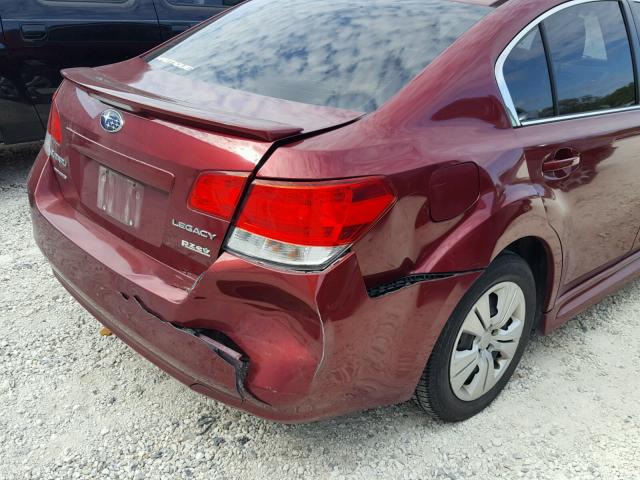 4S3BMBA63B3221542 - 2011 SUBARU LEGACY 2.5 RED photo 9