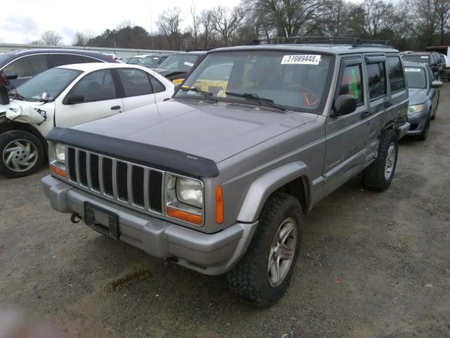 1J4FF68S0YL159204 - 2000 JEEP CHEROKEE L GRAY photo 2