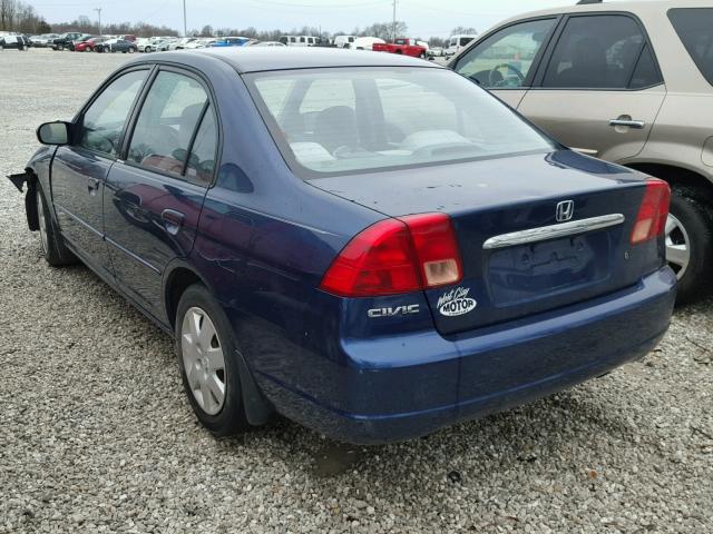 1HGES26741L070988 - 2001 HONDA CIVIC EX BLUE photo 3