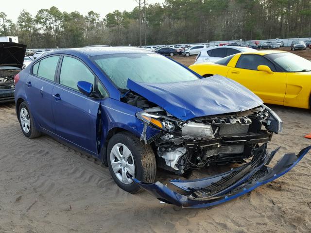 3KPFK4A72HE100384 - 2017 KIA FORTE LX BLUE photo 1