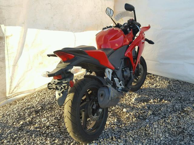 MLHMC4108D5300938 - 2013 HONDA CBR250 R RED photo 4