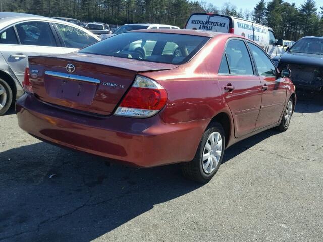 4T1BE32K45U100348 - 2005 TOYOTA CAMRY LE BURGUNDY photo 4