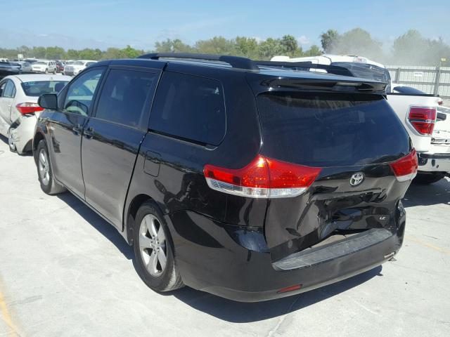 5TDKK3DCXCS266121 - 2012 TOYOTA SIENNA LE BLACK photo 3