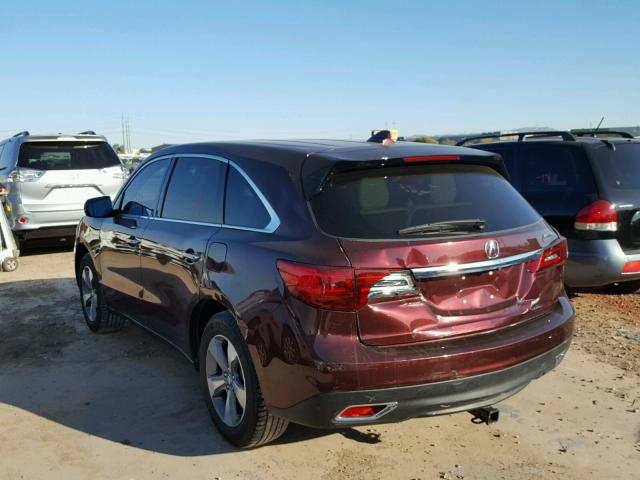 5FRYD3H27GB006354 - 2016 ACURA MDX MAROON photo 3