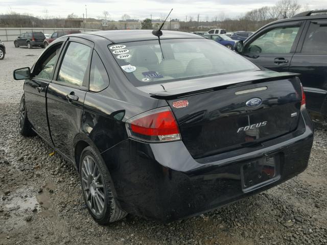 1FAHP3GN4AW285629 - 2010 FORD FOCUS SES BLACK photo 3