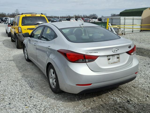 5NPDH4AE1FH554915 - 2015 HYUNDAI ELANTRA SE SILVER photo 3