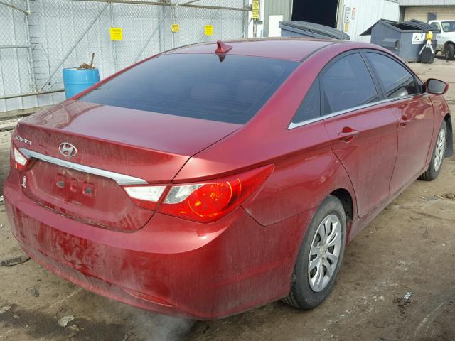 5NPEB4AC4BH064306 - 2011 HYUNDAI SONATA GLS RED photo 4