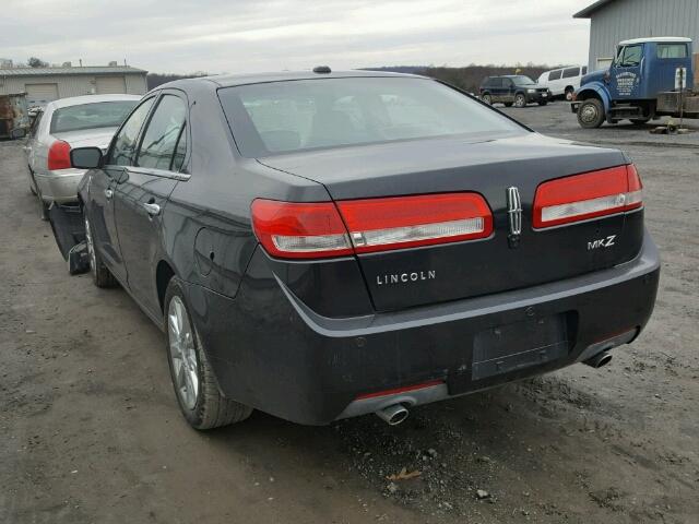 3LNHL2GCXAR657813 - 2010 LINCOLN MKZ BLACK photo 3