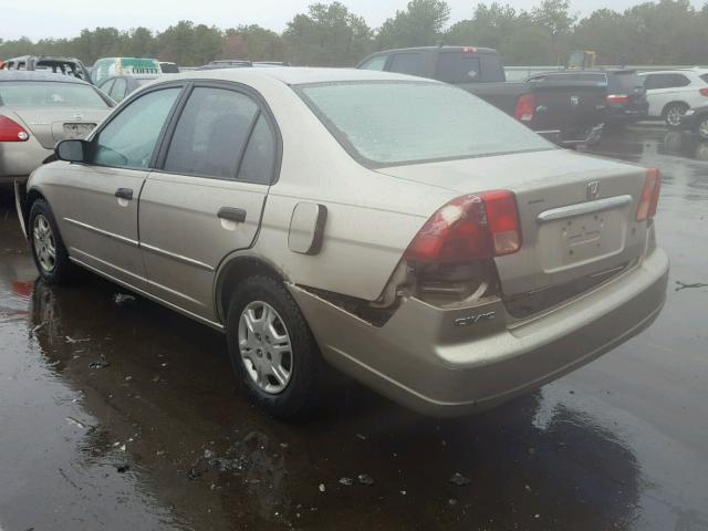 1HGES16571L008400 - 2001 HONDA CIVIC LX GOLD photo 3