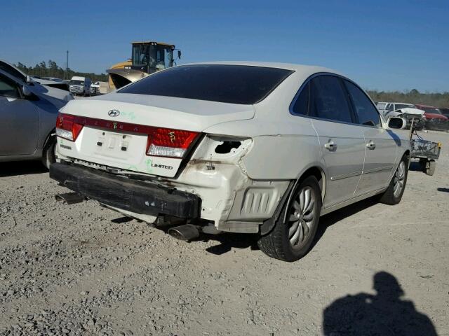 KMHFC46F66A135129 - 2006 HYUNDAI AZERA SE WHITE photo 4