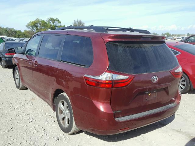 5TDKK3DC0FS529334 - 2015 TOYOTA SIENNA LE RED photo 3