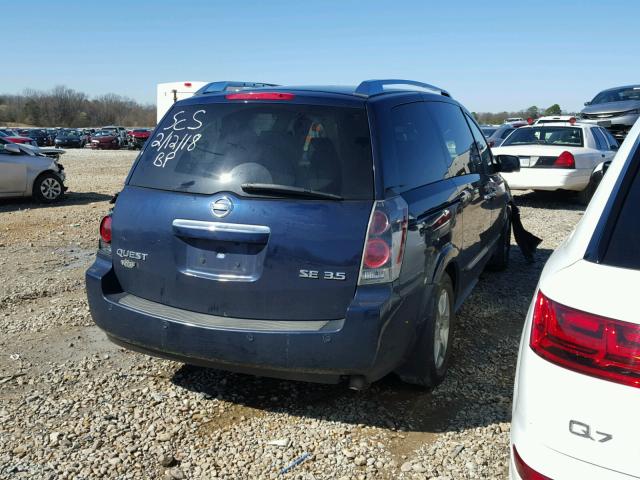 5N1BV28U79N107152 - 2009 NISSAN QUEST S BLUE photo 4