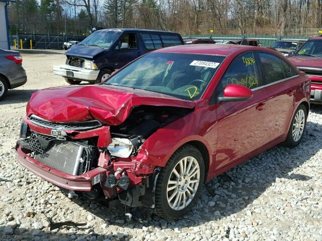 1G1PJ5SC6C7137769 - 2012 CHEVROLET CRUZE ECO RED photo 2