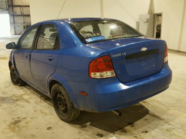 KL1TD52615B466538 - 2005 CHEVROLET AVEO BASE Mavi foto 3