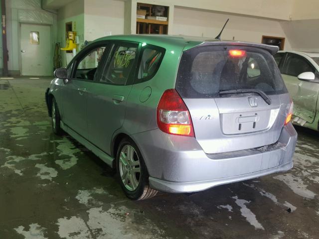 JHMGD38647S022948 - 2007 HONDA FIT S SILVER photo 3