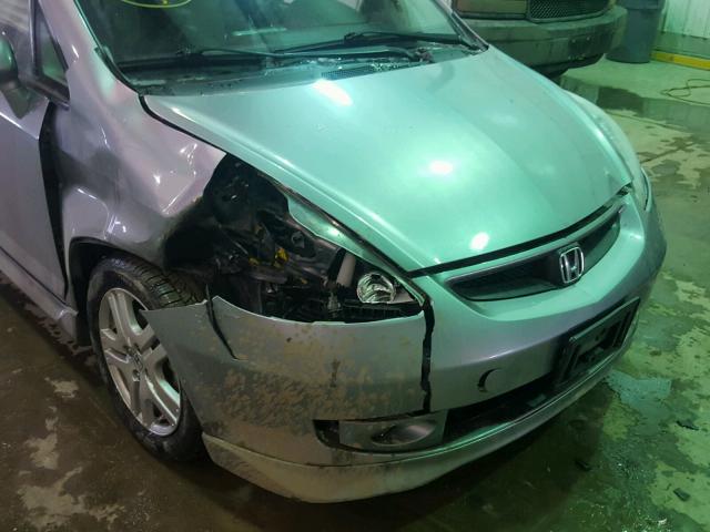 JHMGD38647S022948 - 2007 HONDA FIT S SILVER photo 9