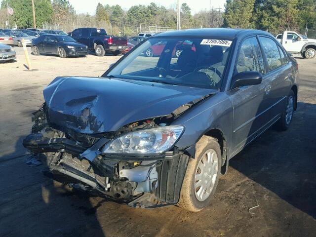 2HGES16594H604383 - 2004 HONDA CIVIC LX GRAY photo 2