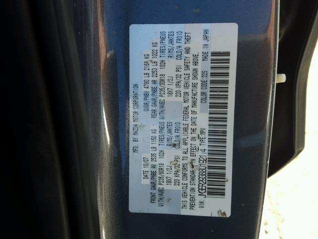 JM3ER293880192114 - 2008 MAZDA CX-7 GRAY photo 10