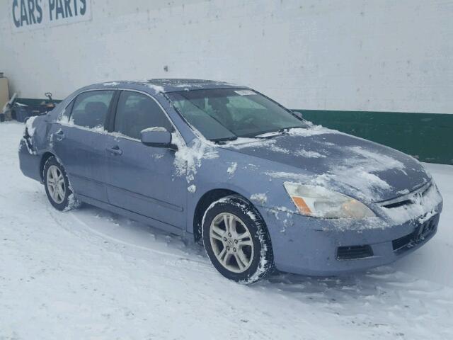 1HGCM56737A125891 - 2007 HONDA ACCORD EX BLUE photo 1