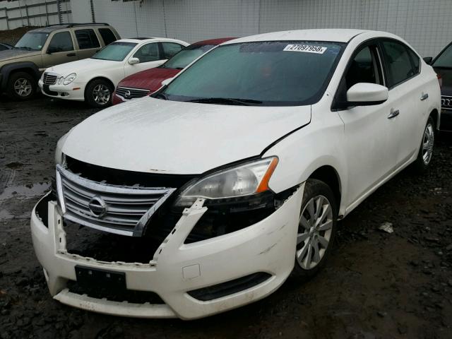 3N1AB7AP1DL703623 - 2013 NISSAN SENTRA S WHITE photo 2